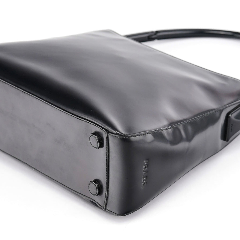 1998 Black Spazzolato Plastic Shoulder Bag
