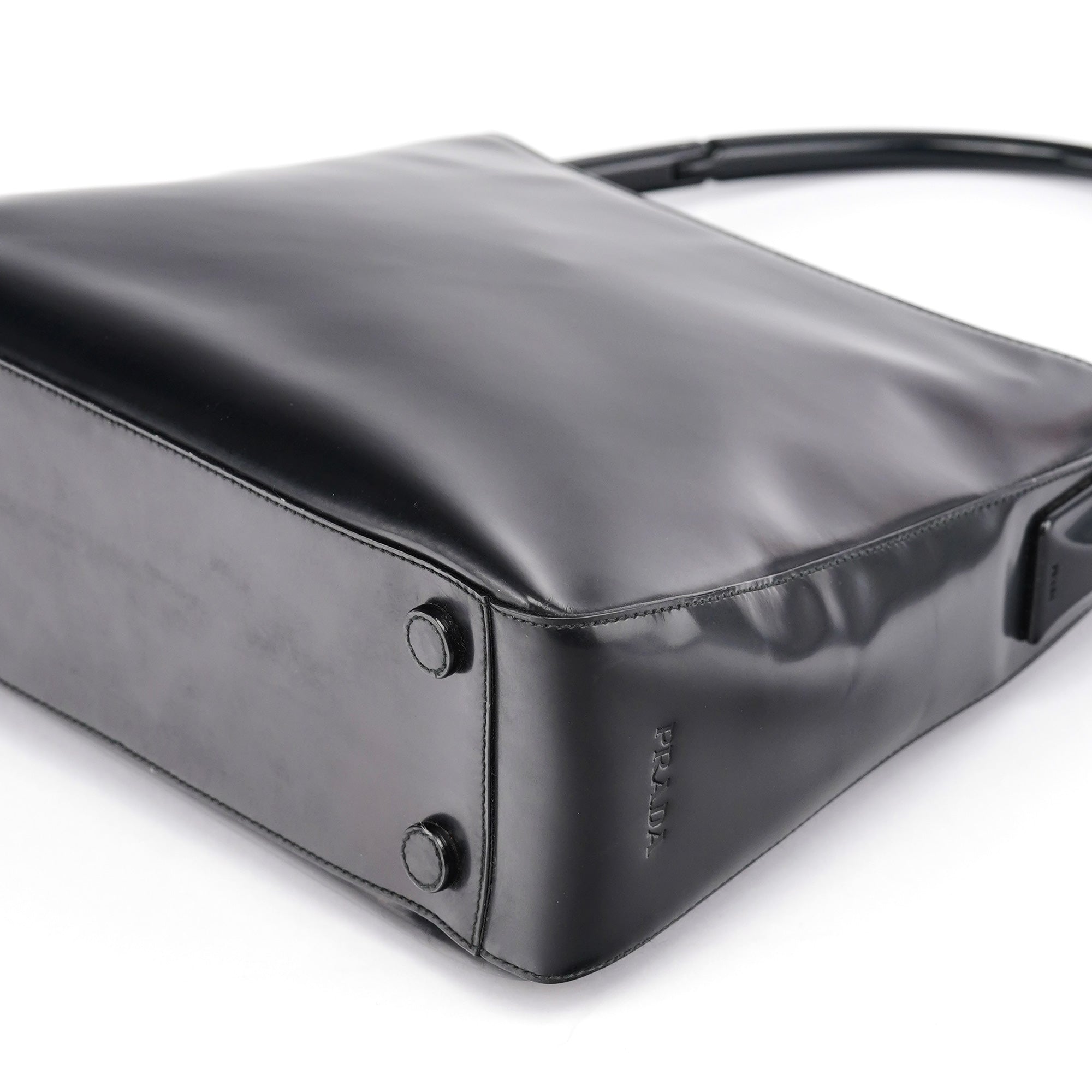 1998 Black Spazzolato Plastic Shoulder Bag