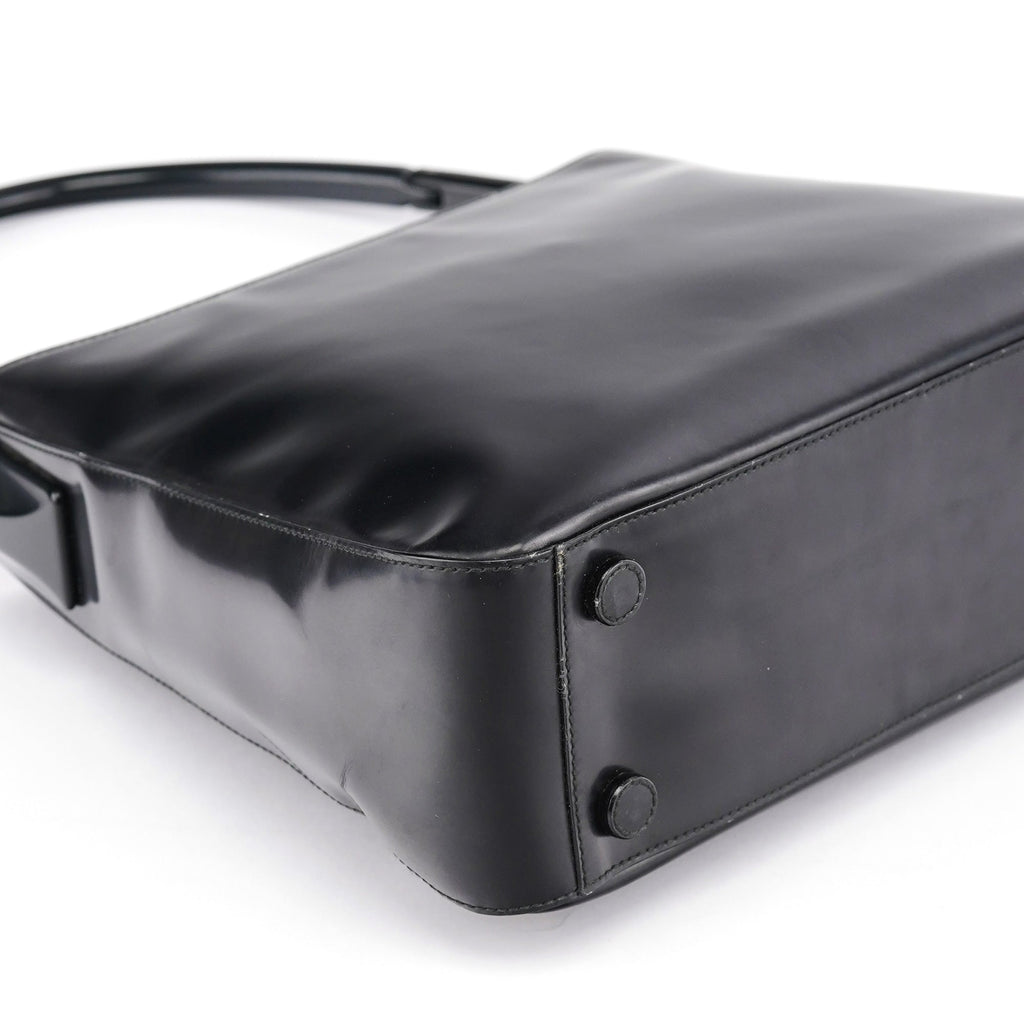 1998 Black Spazzolato Plastic Shoulder Bag
