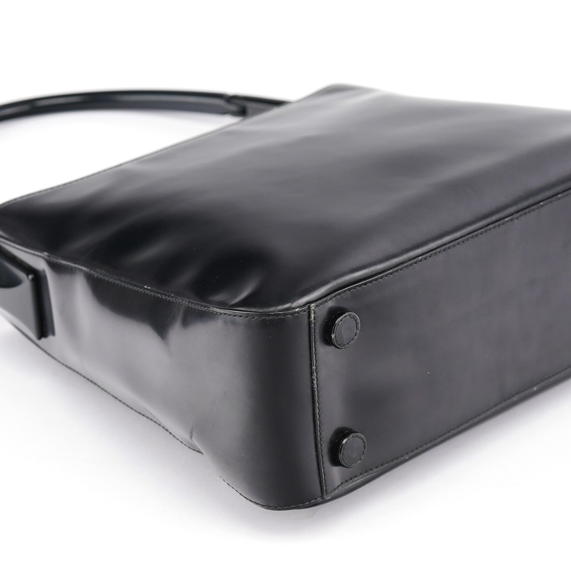 1998 Black Spazzolato Plastic Shoulder Bag