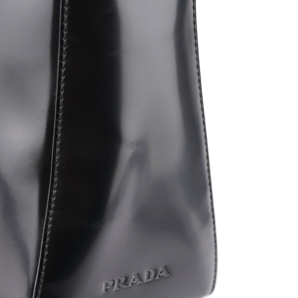 1998 Black Spazzolato Plastic Shoulder Bag