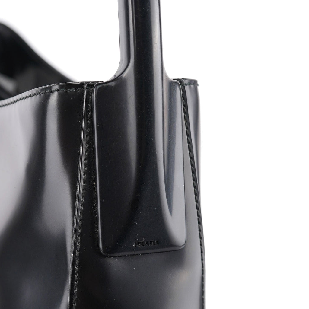 1998 Black Spazzolato Plastic Shoulder Bag