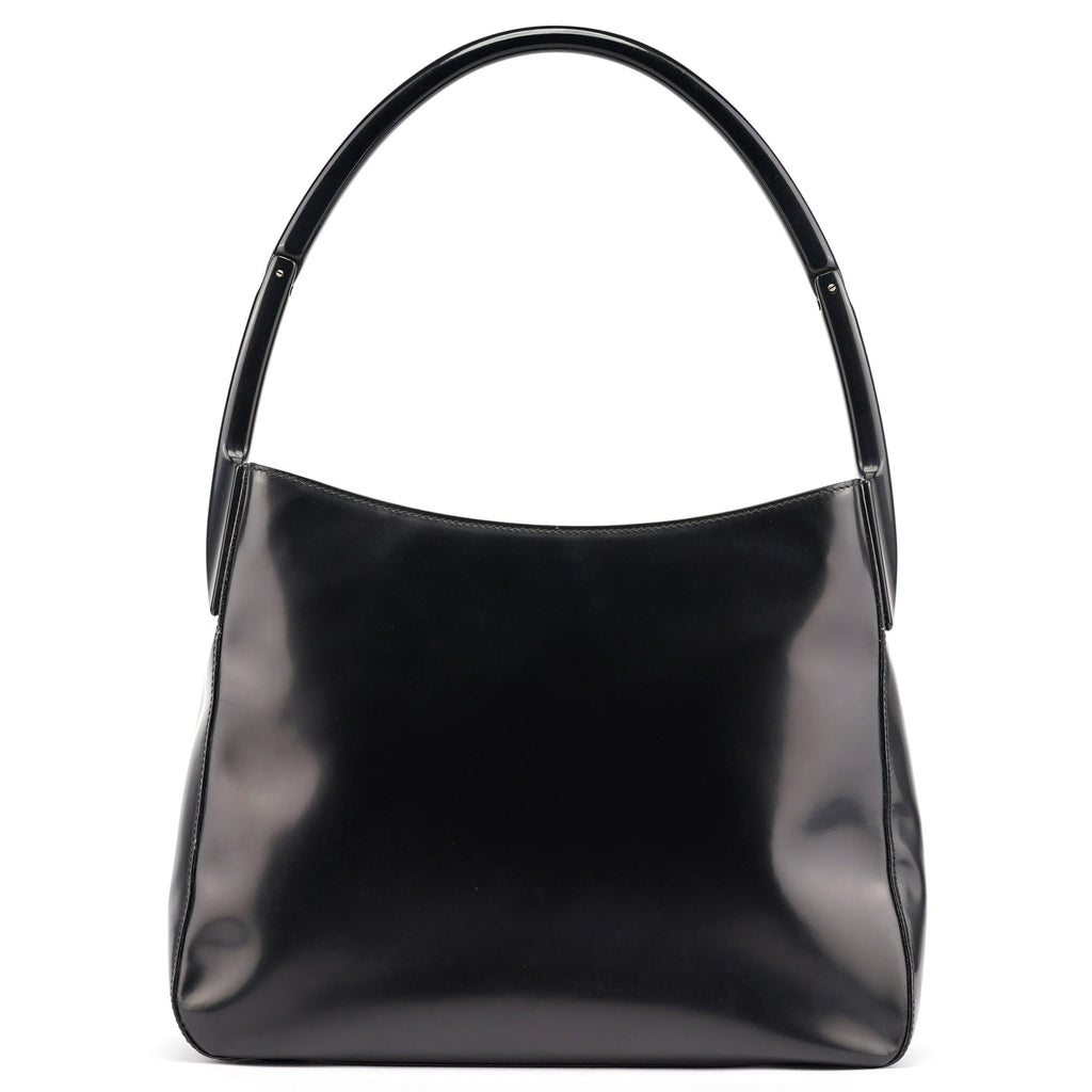 1998 Black Spazzolato Plastic Shoulder Bag
