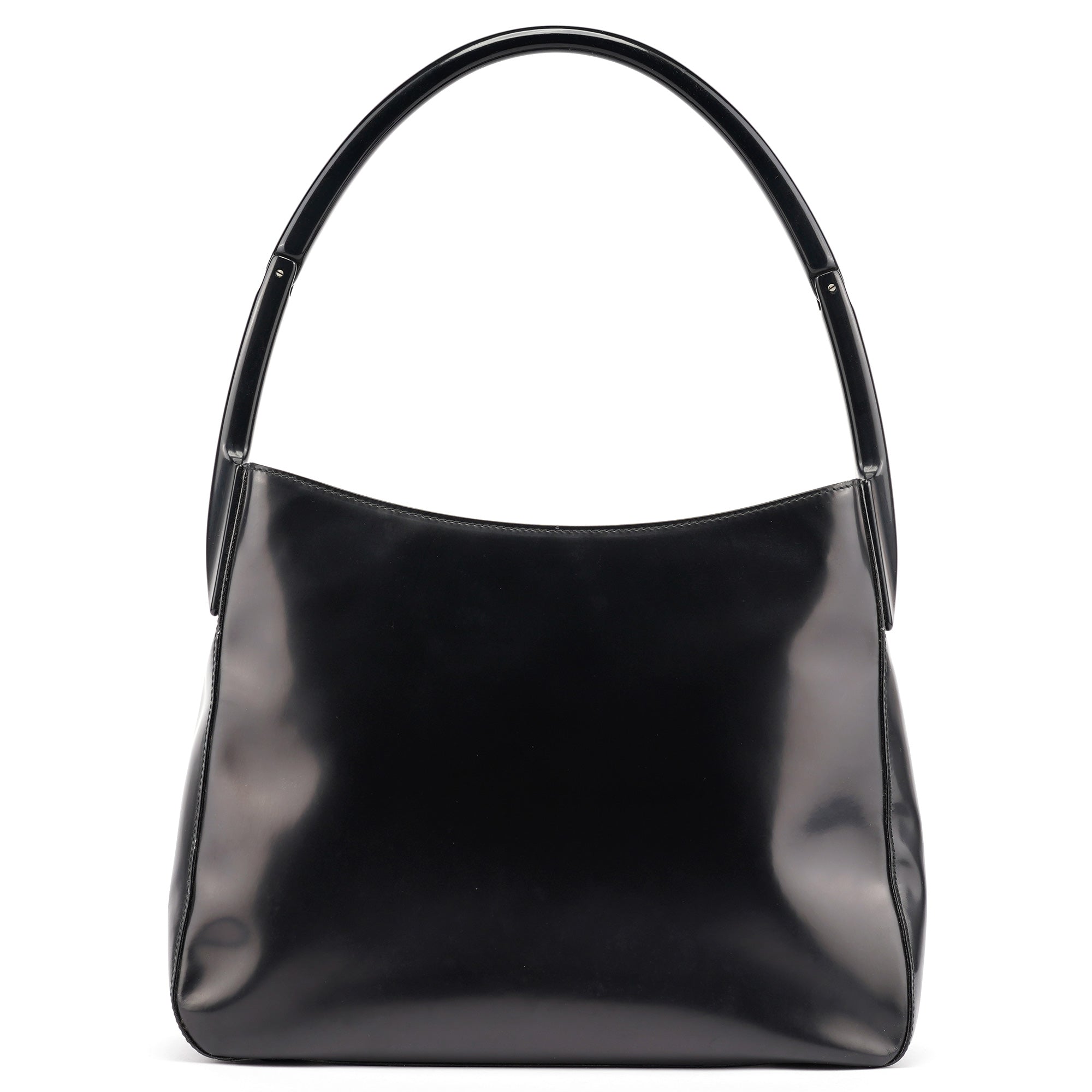1998 Black Spazzolato Plastic Shoulder Bag