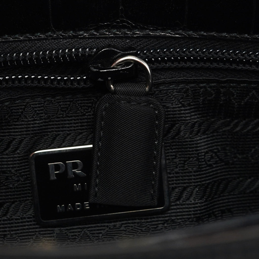 1998 Black Tessuto Cocco Metallo Shoulder Bag
