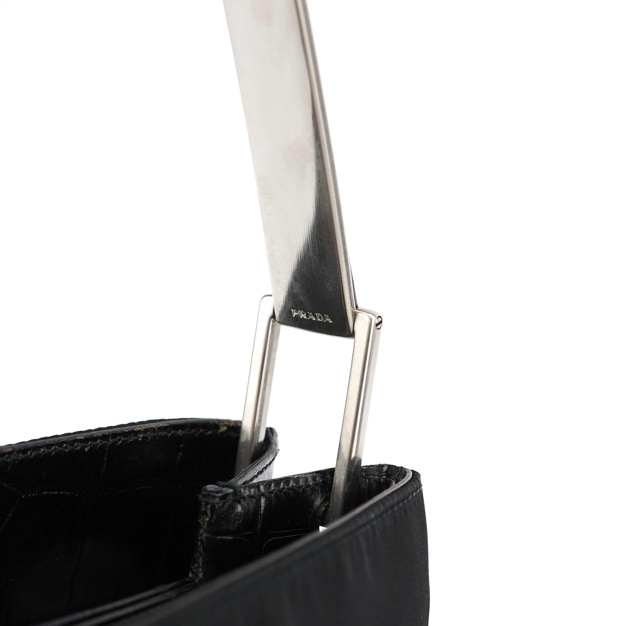 1998 Black Tessuto Cocco Metallo Shoulder Bag