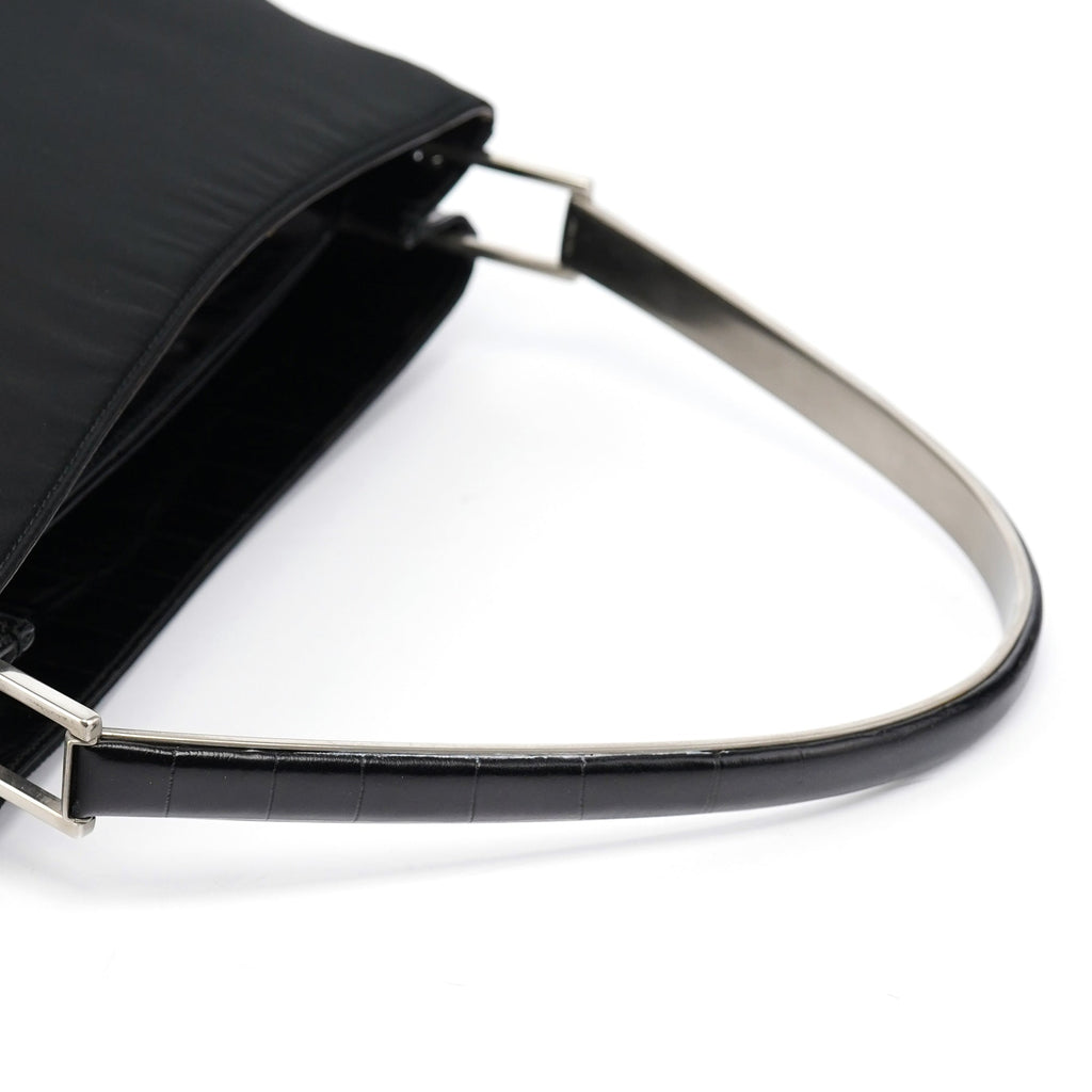 1998 Black Tessuto Cocco Metallo Shoulder Bag