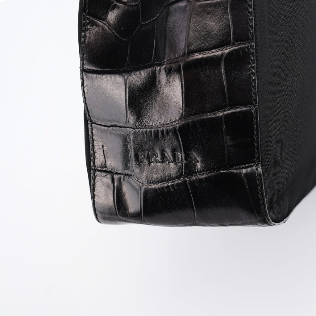 1998 Black Tessuto Cocco Metallo Shoulder Bag