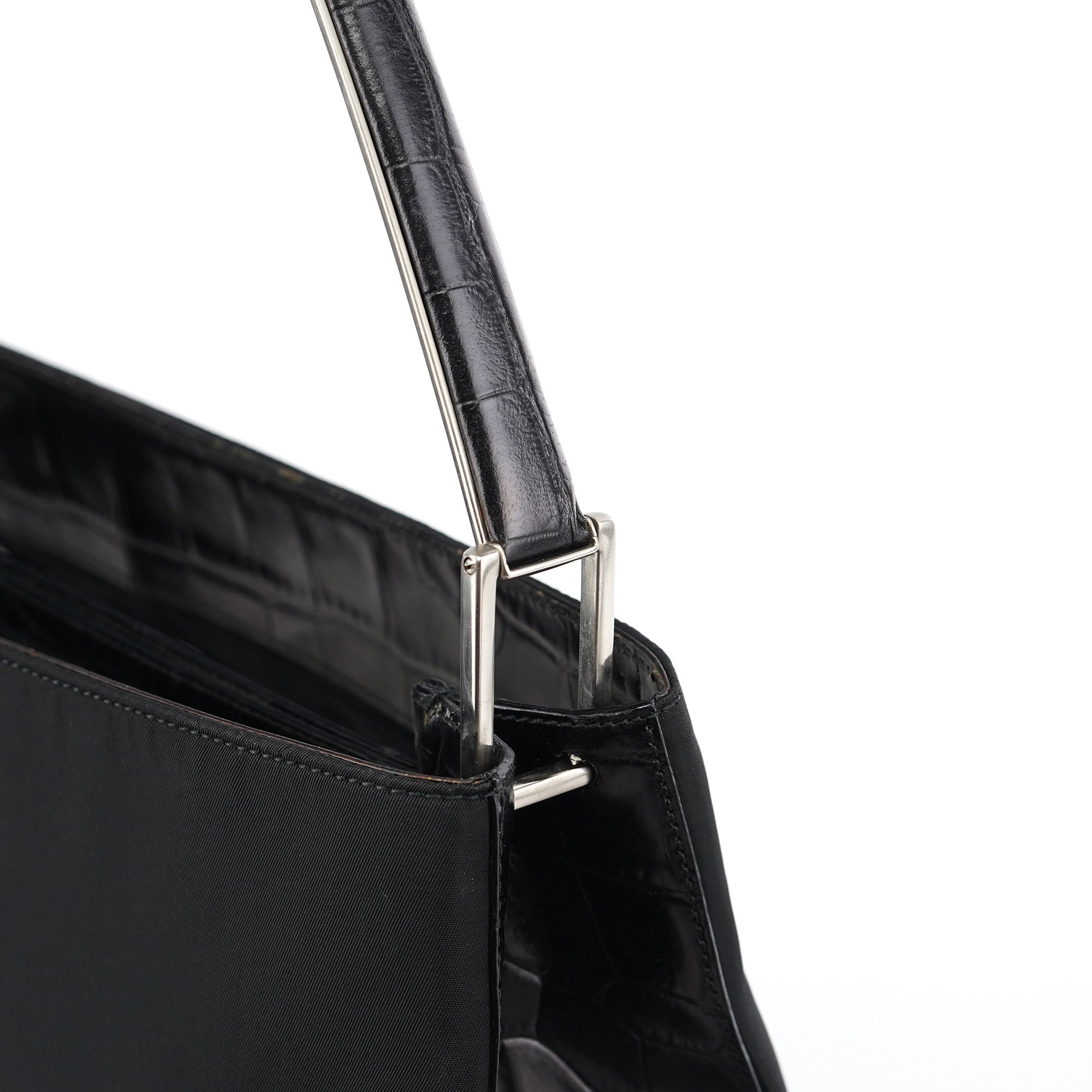 1998 Black Tessuto Cocco Metallo Shoulder Bag