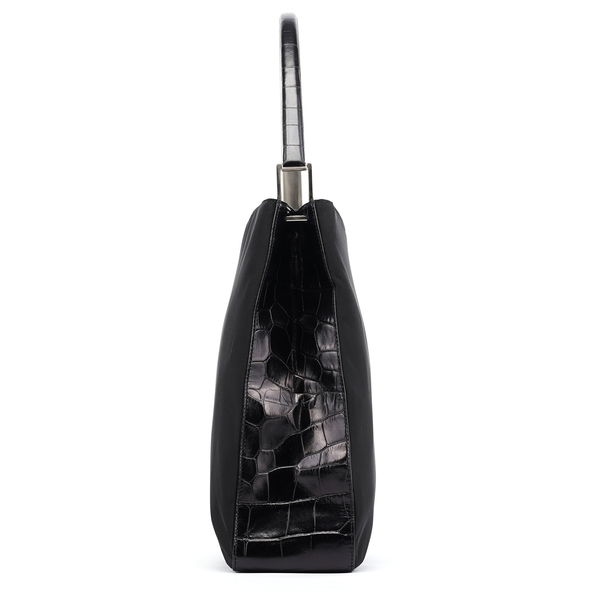 1998 Black Tessuto Cocco Metallo Shoulder Bag