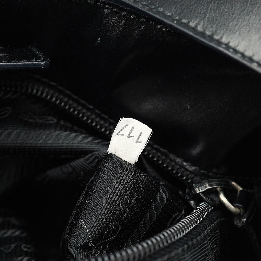 1998 Black Vitello Shoulder Bag