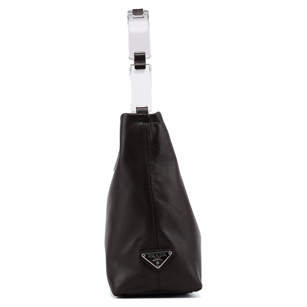 1998 Brown Calfskin Plastic Hobo Bag