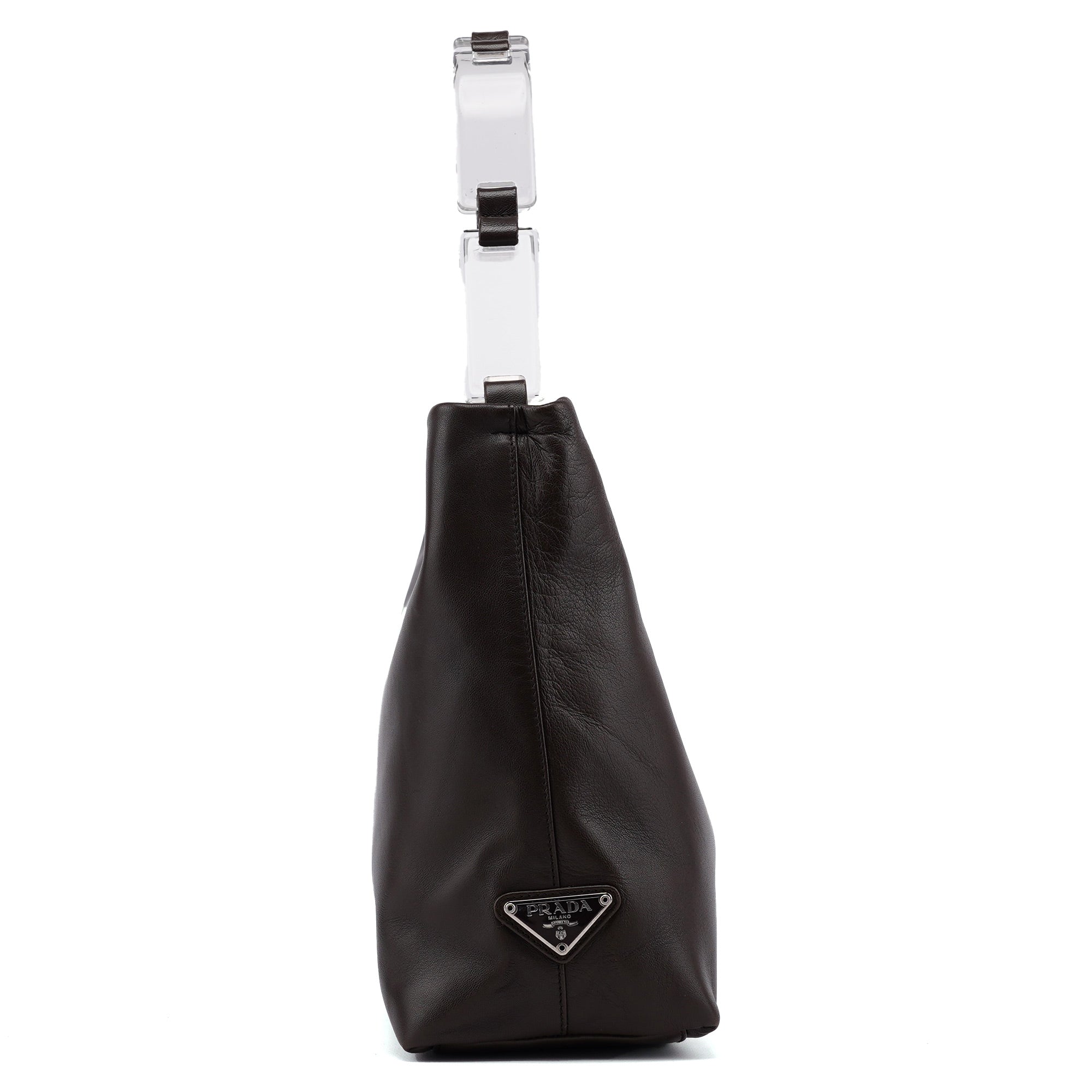 1998 Brown Calfskin Plastic Hobo Bag