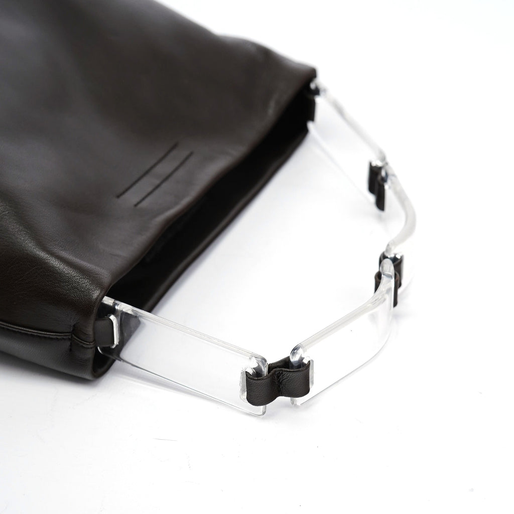 1998 Brown Calfskin Plastic Hobo Bag