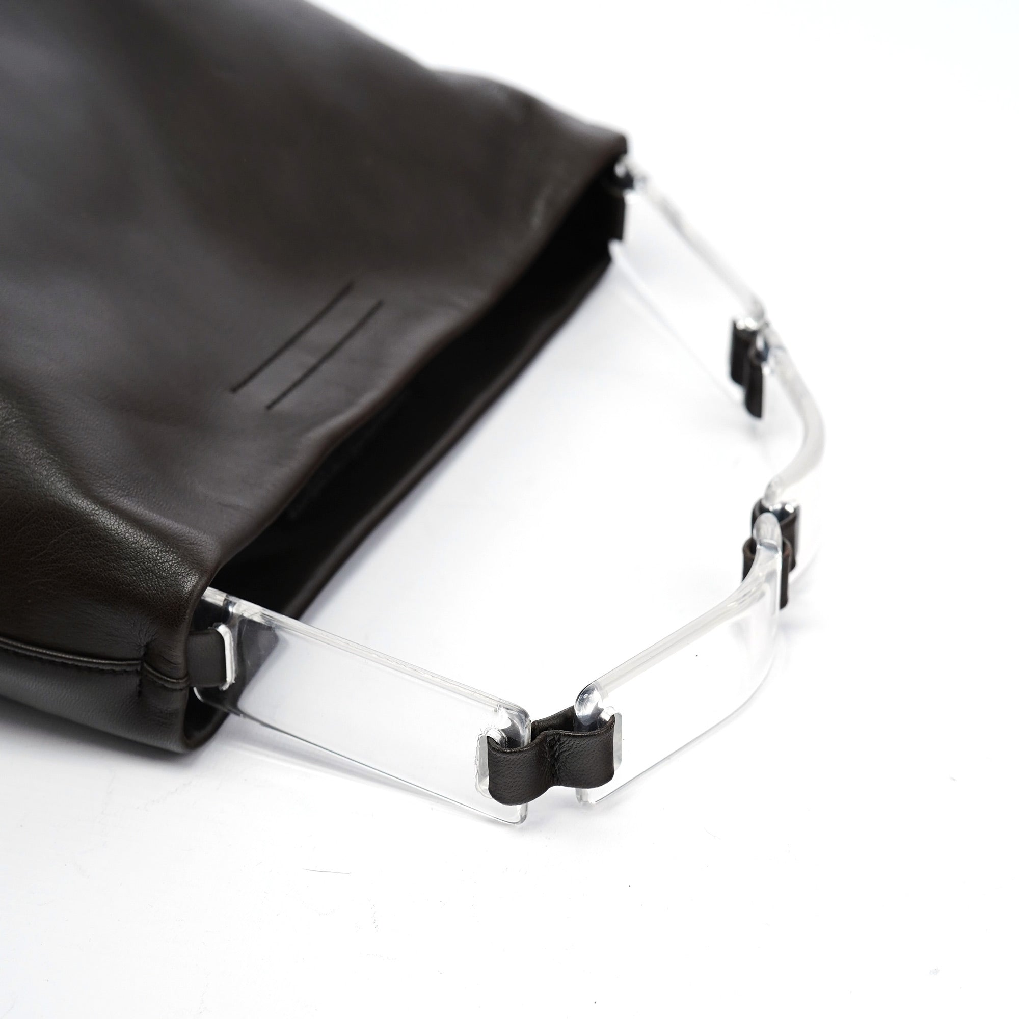 1998 Brown Calfskin Plastic Hobo Bag