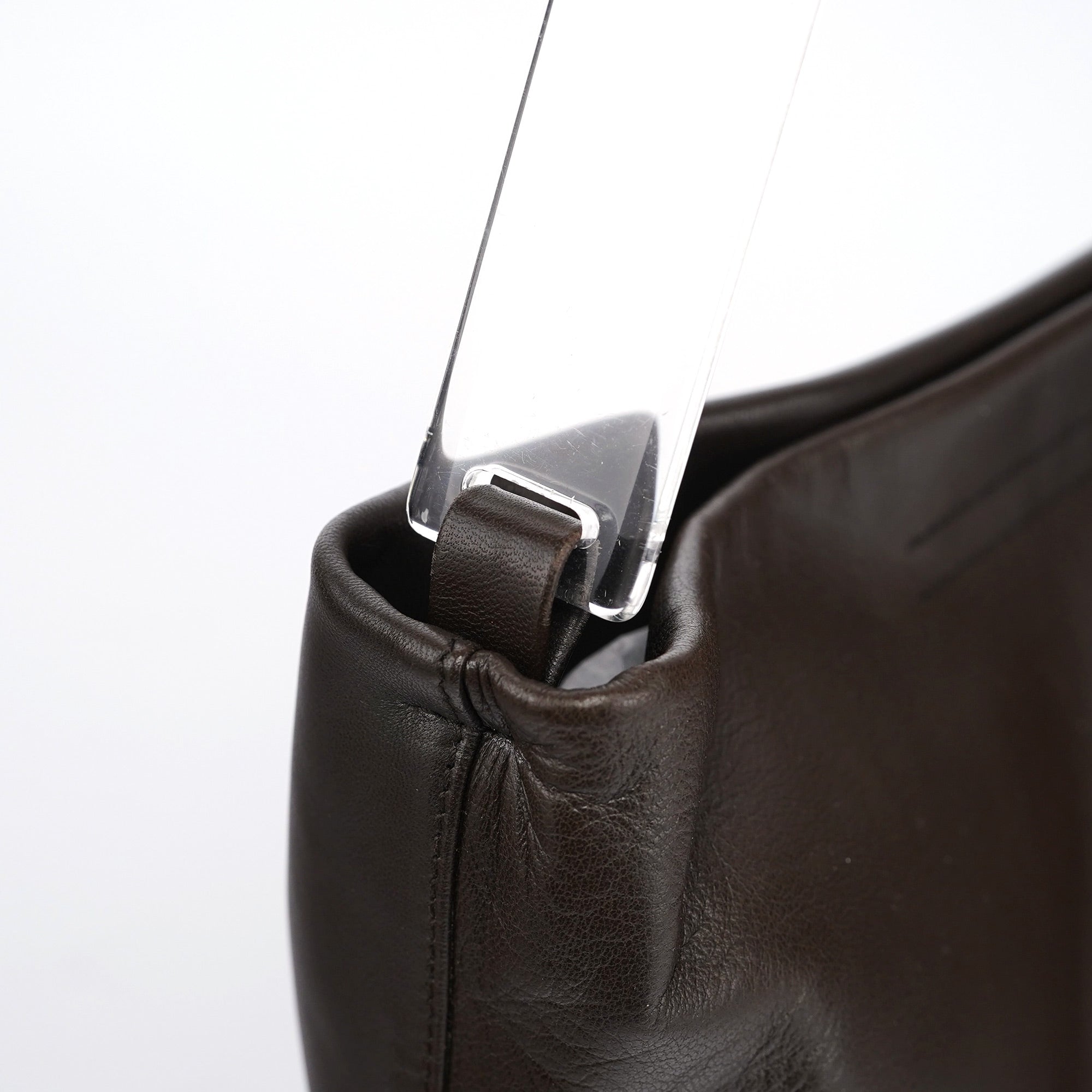 1998 Brown Calfskin Plastic Hobo Bag
