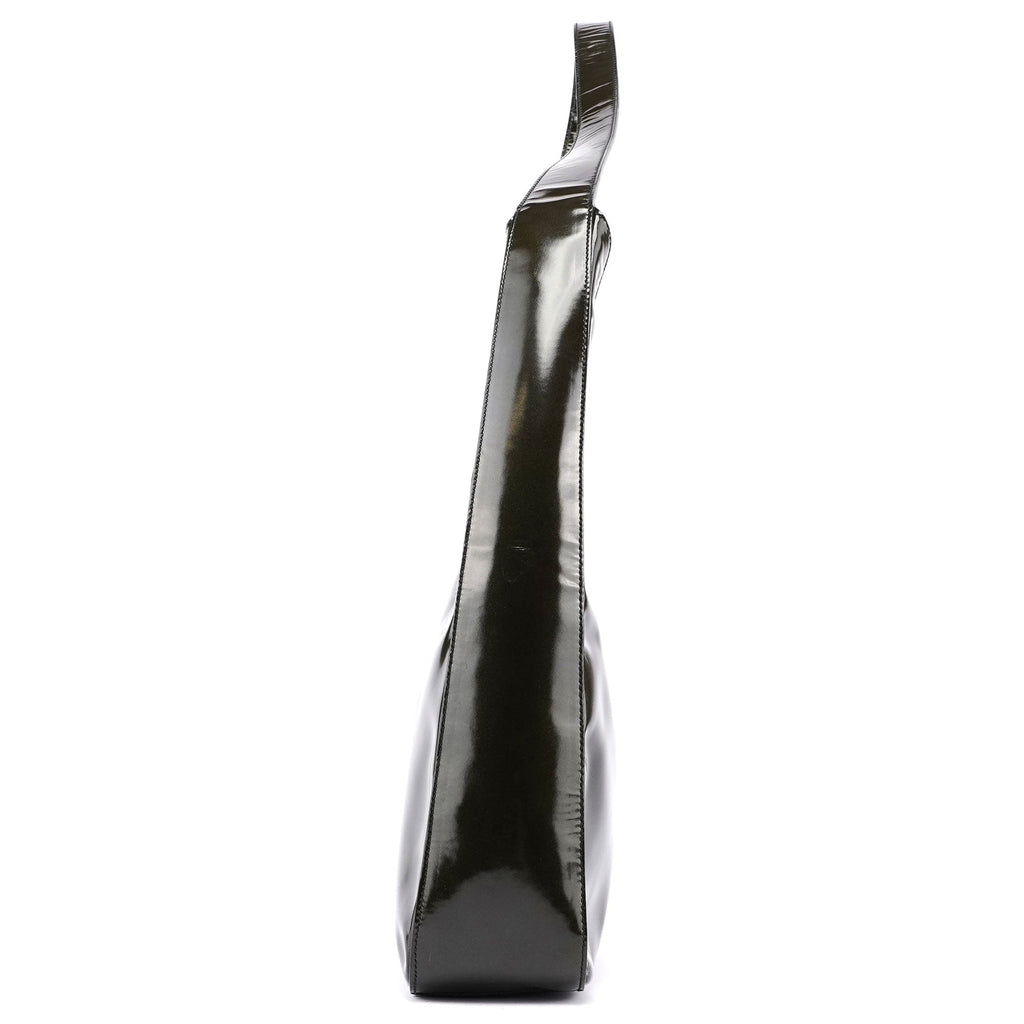 1998 Dark Green Patent Leather Geometric Hobo