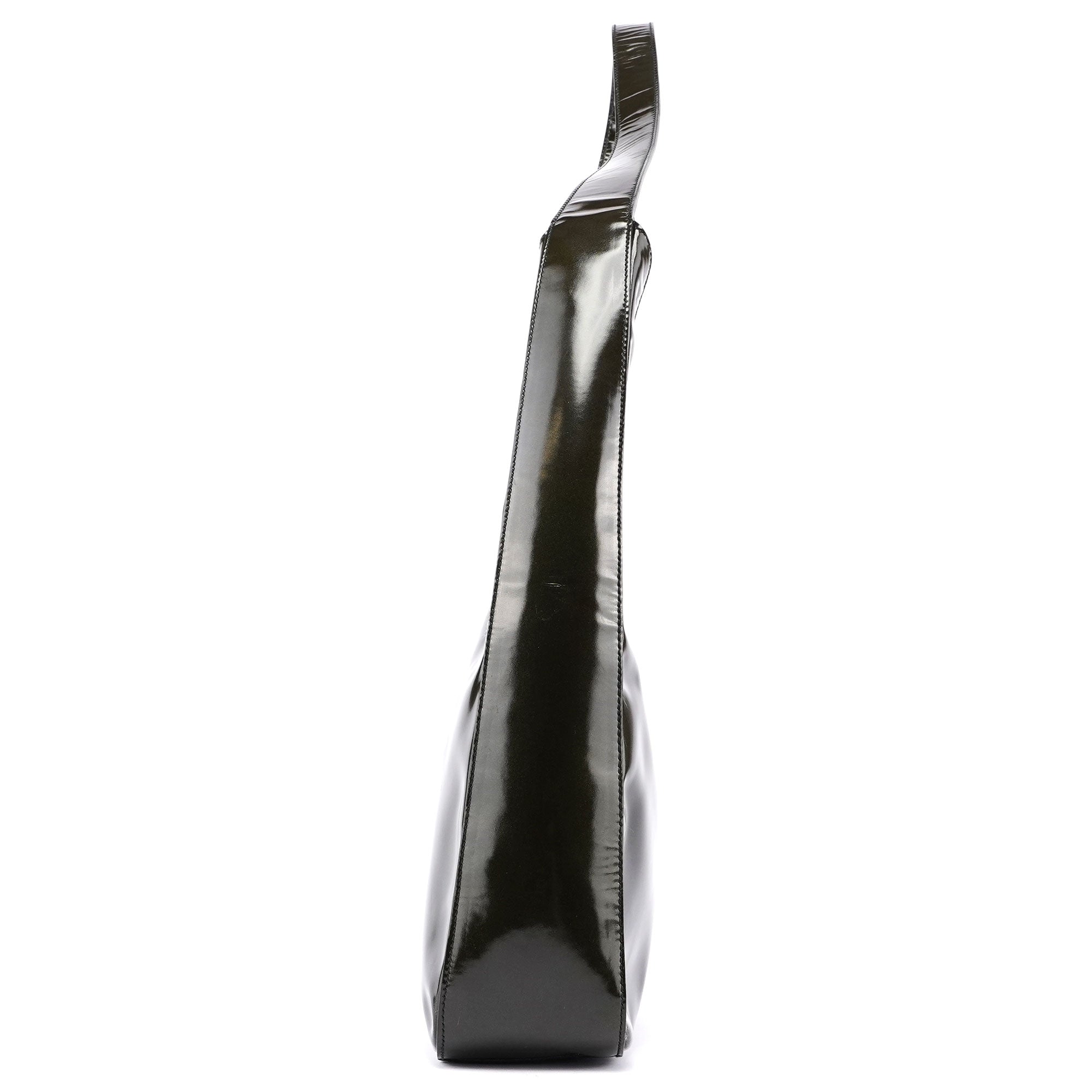 1998 Dark Green Patent Leather Geometric Hobo