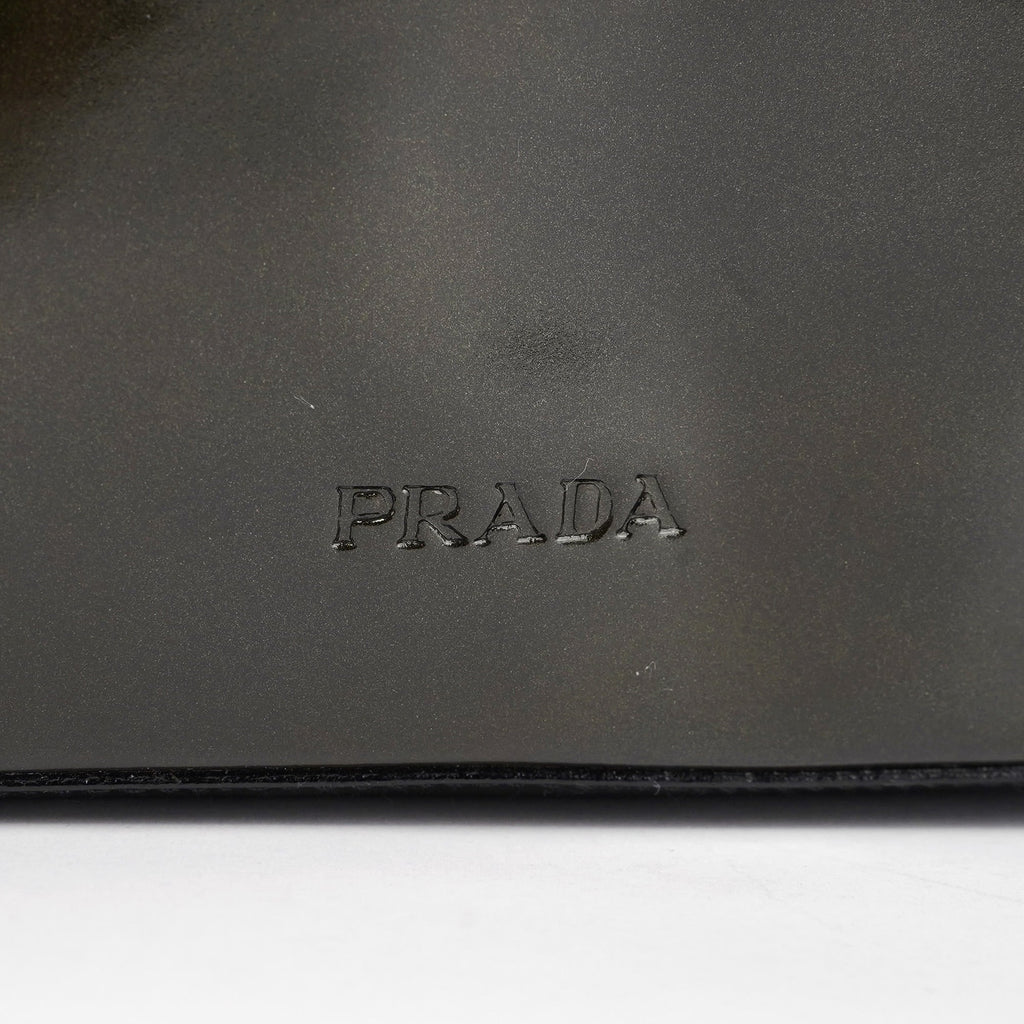 1998 Dark Green Patent Leather Geometric Hobo