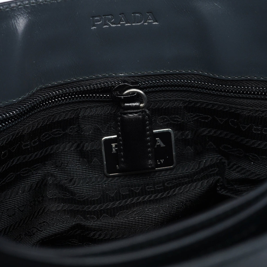 1998 Grey Vitello Metallo Shoulder Bag