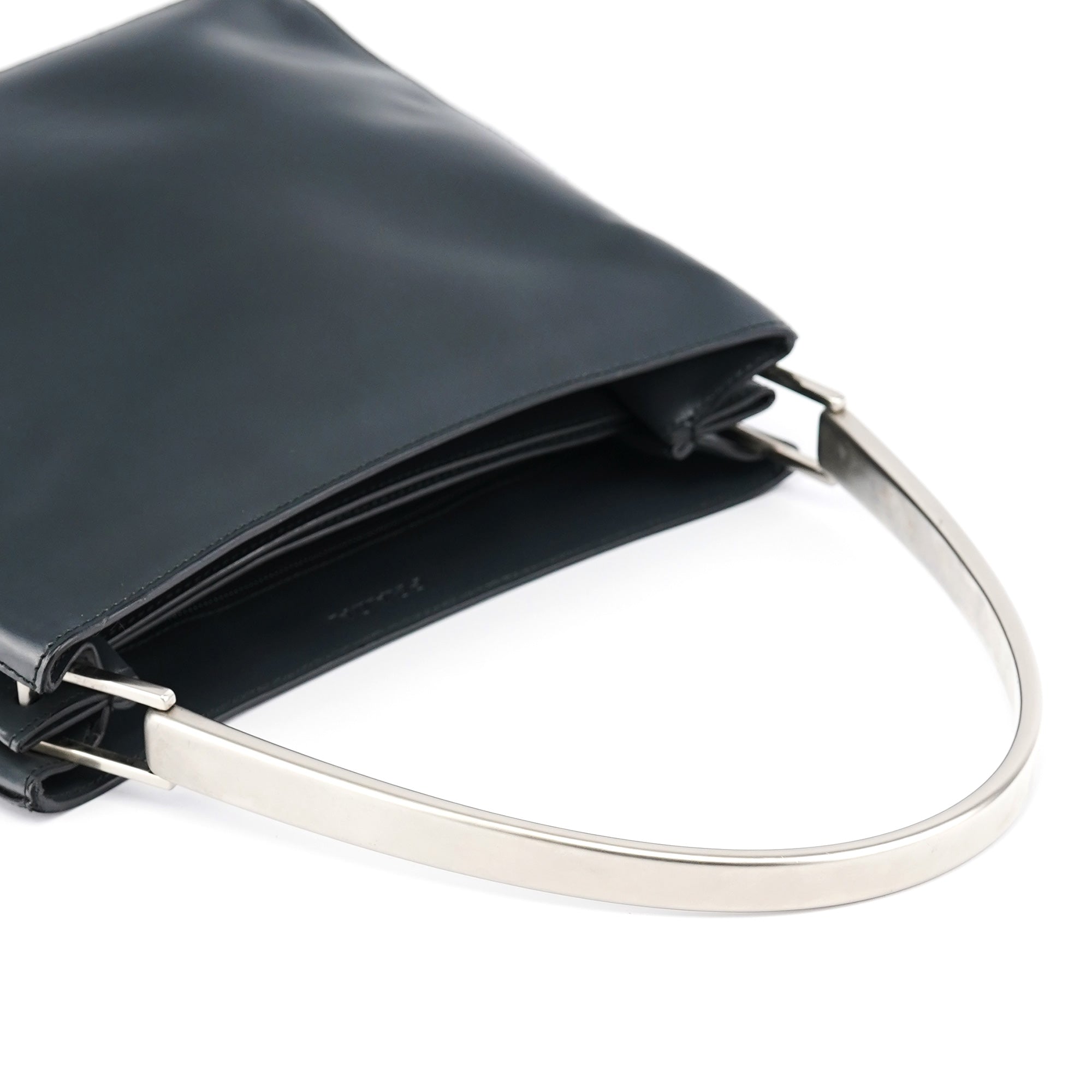 1998 Grey Vitello Metallo Shoulder Bag
