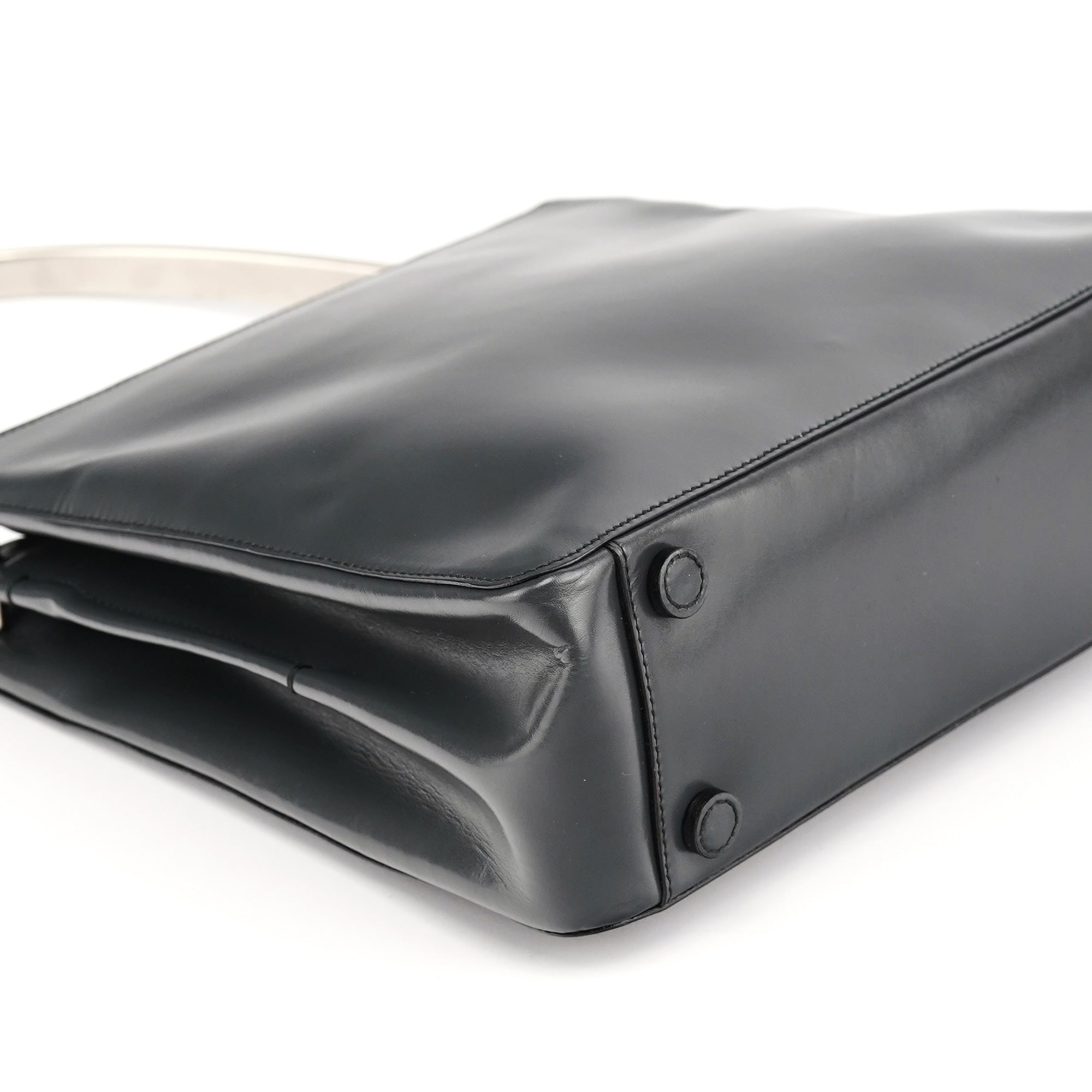 1998 Grey Vitello Metallo Shoulder Bag