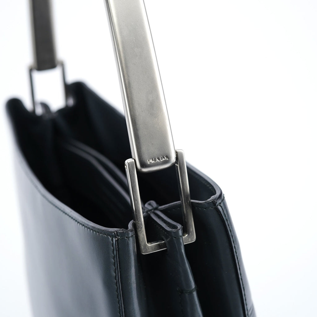1998 Grey Vitello Metallo Shoulder Bag