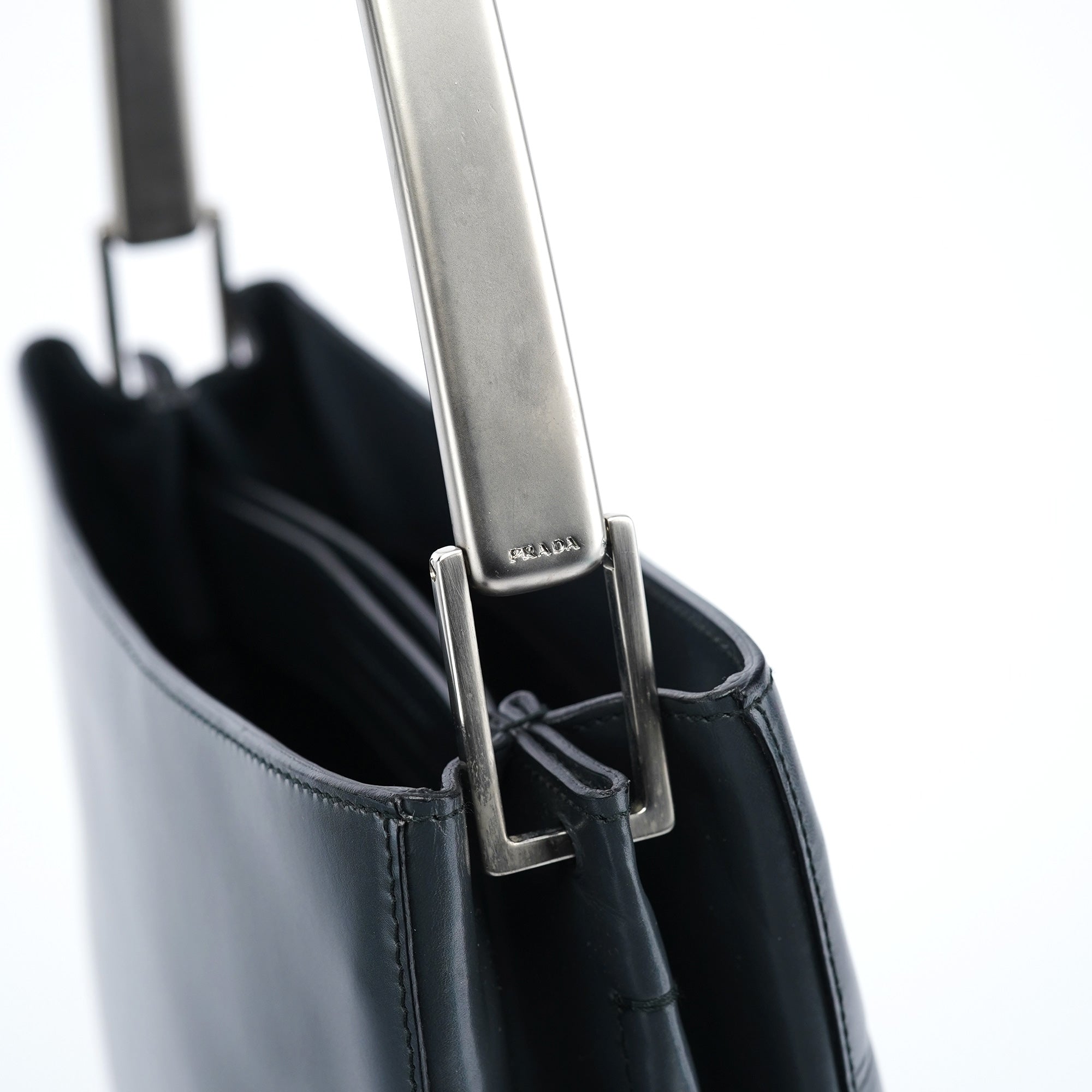1998 Grey Vitello Metallo Shoulder Bag
