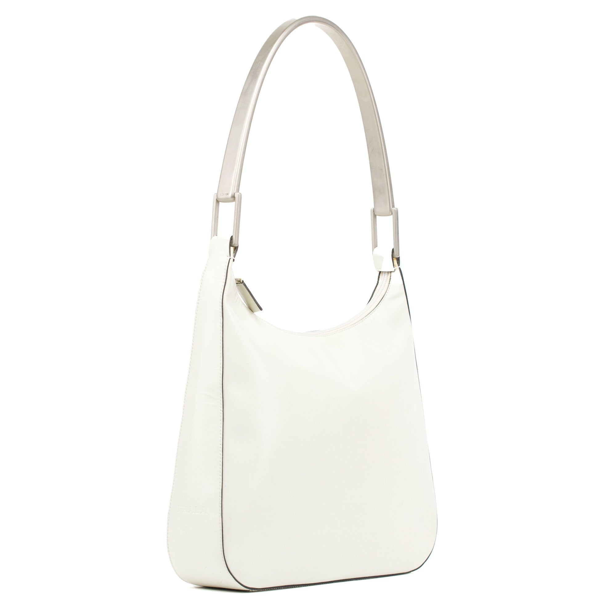 1998 Vitello Metallo White Calfskin Shoulder Bag