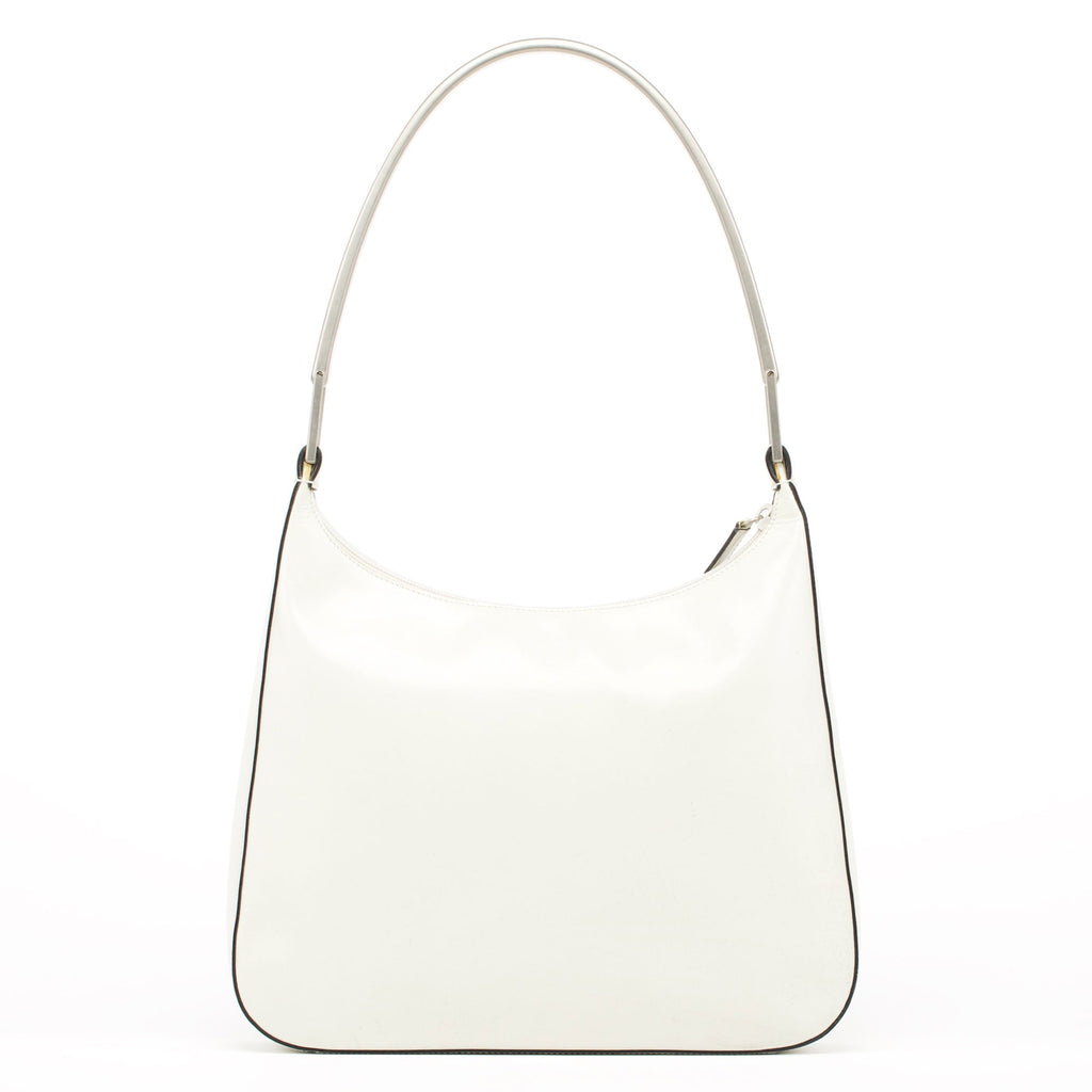 1998 Vitello Metallo White Calfskin Shoulder Bag
