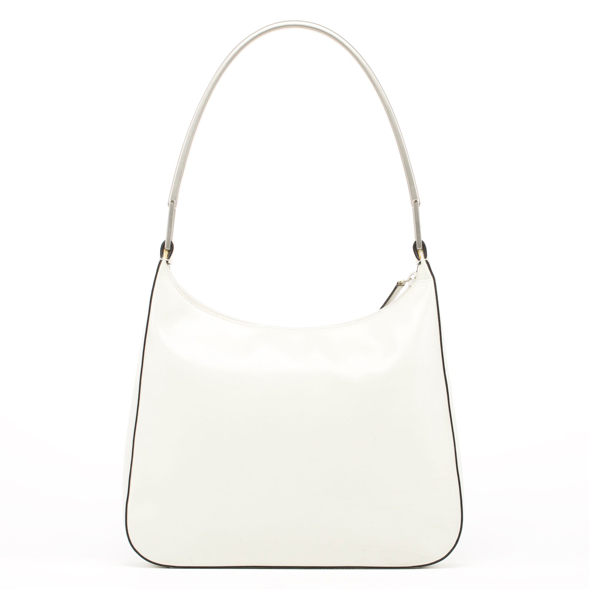 1998 Vitello Metallo White Calfskin Shoulder Bag