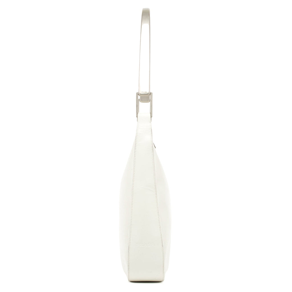 1998 Vitello Metallo White Calfskin Shoulder Bag