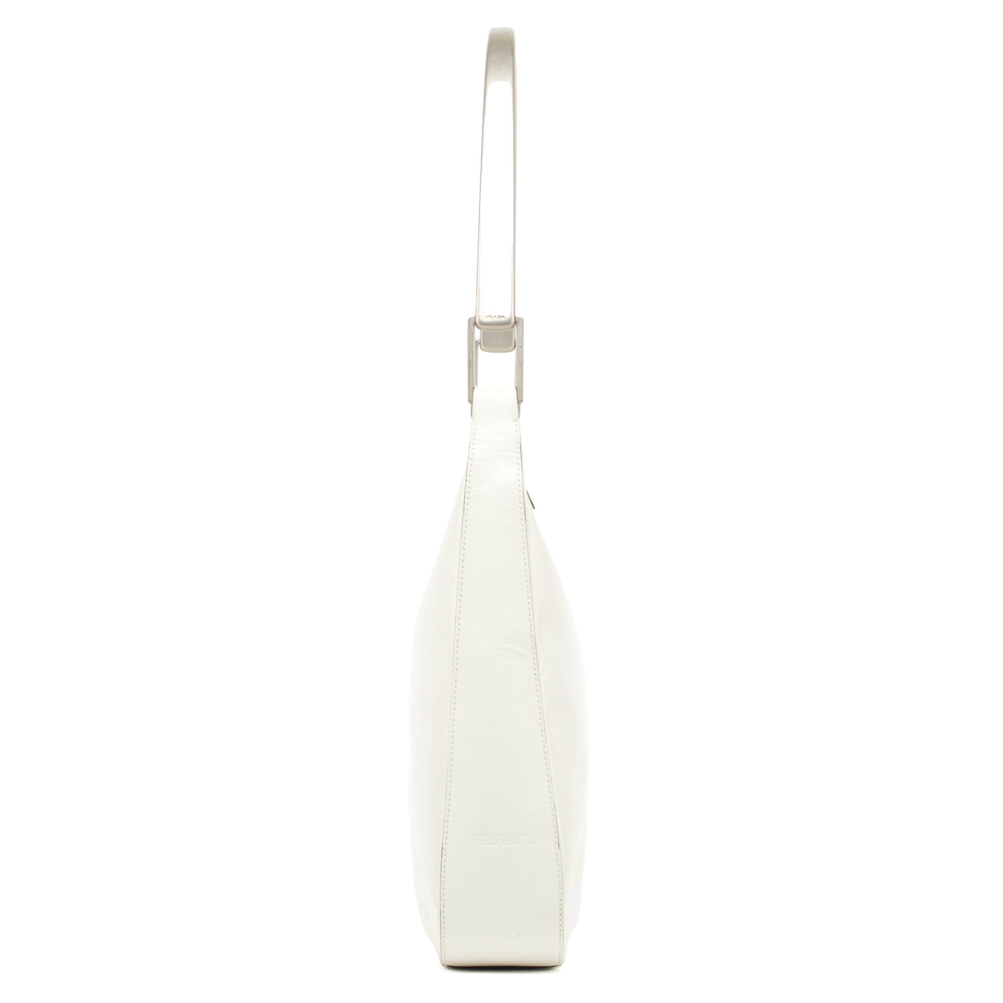 1998 Vitello Metallo White Calfskin Shoulder Bag