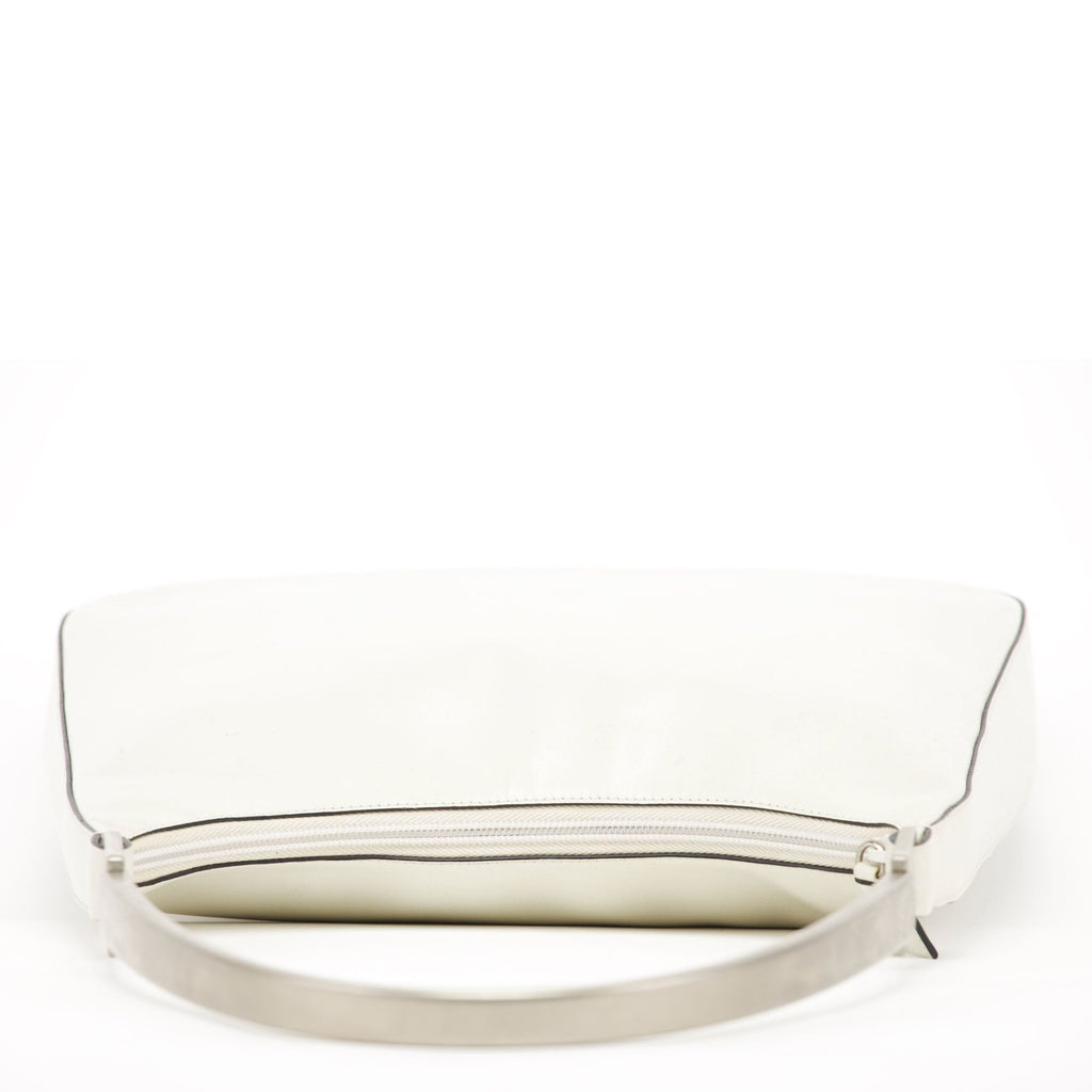 1998 Vitello Metallo White Calfskin Shoulder Bag
