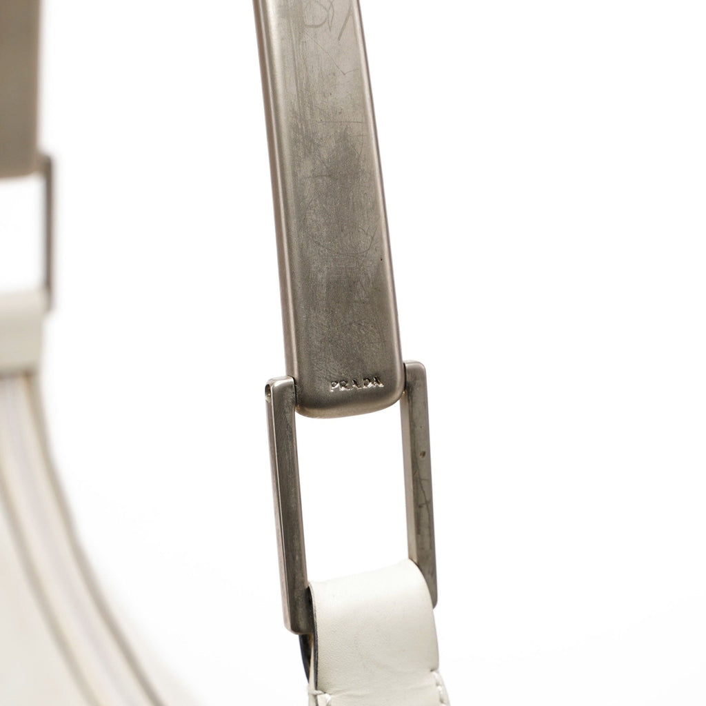 1998 Vitello Metallo White Calfskin Shoulder Bag