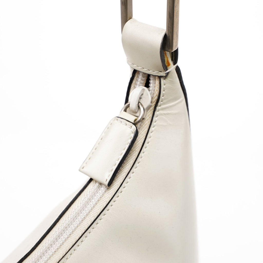 1998 Vitello Metallo White Calfskin Shoulder Bag