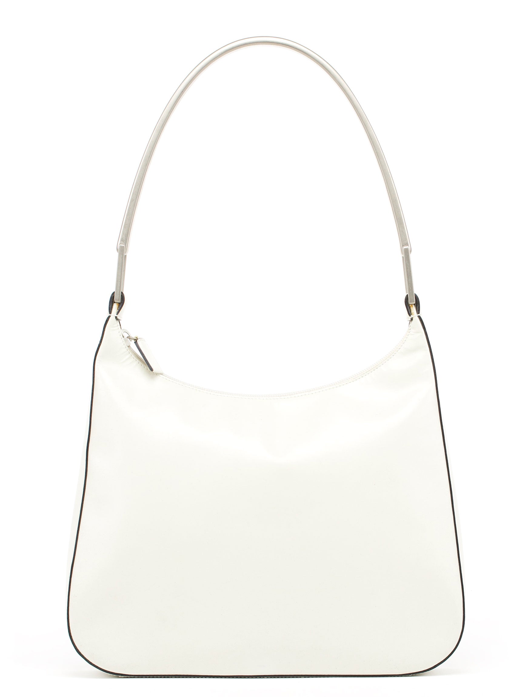 1998 Vitello Metallo White Calfskin Shoulder Bag
