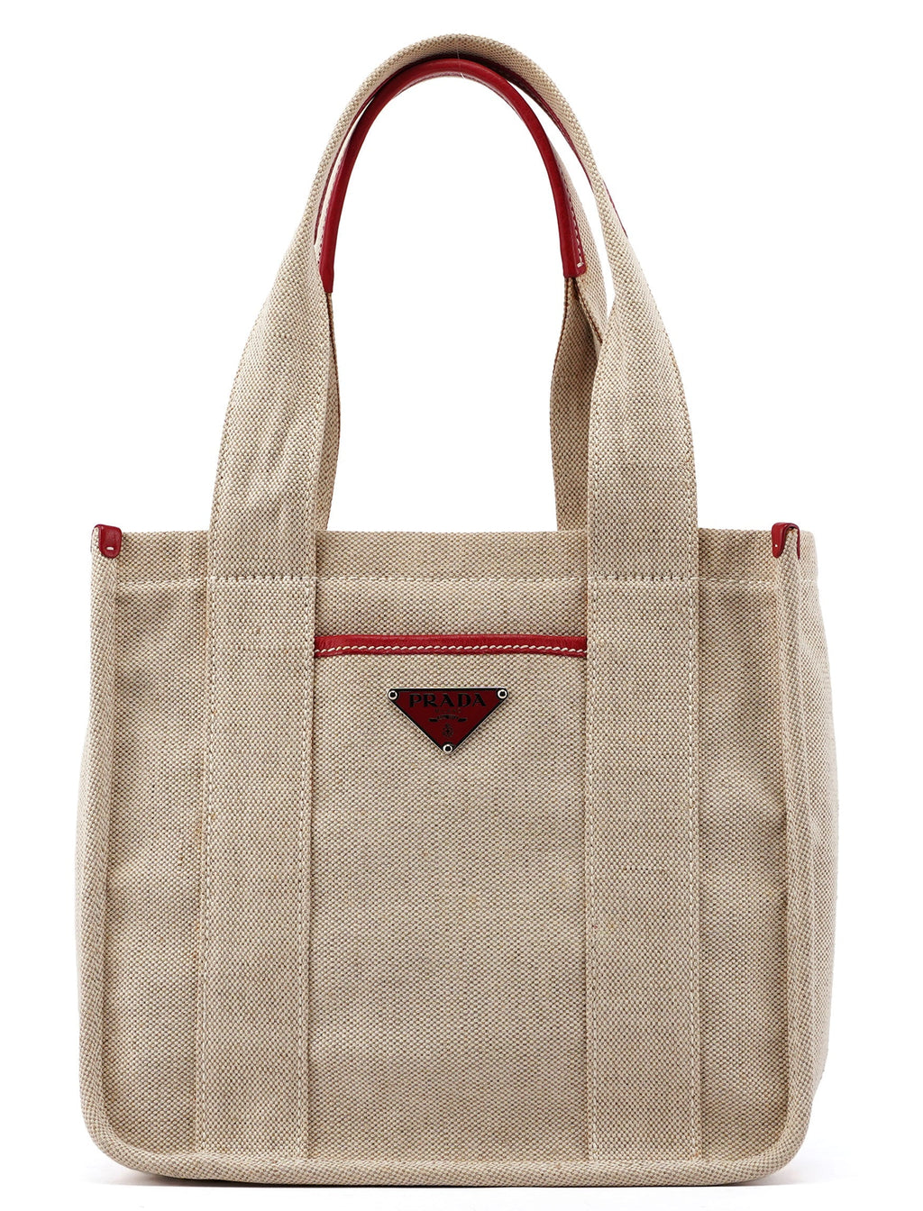 1999 Beige Red Canapa Sport Tote