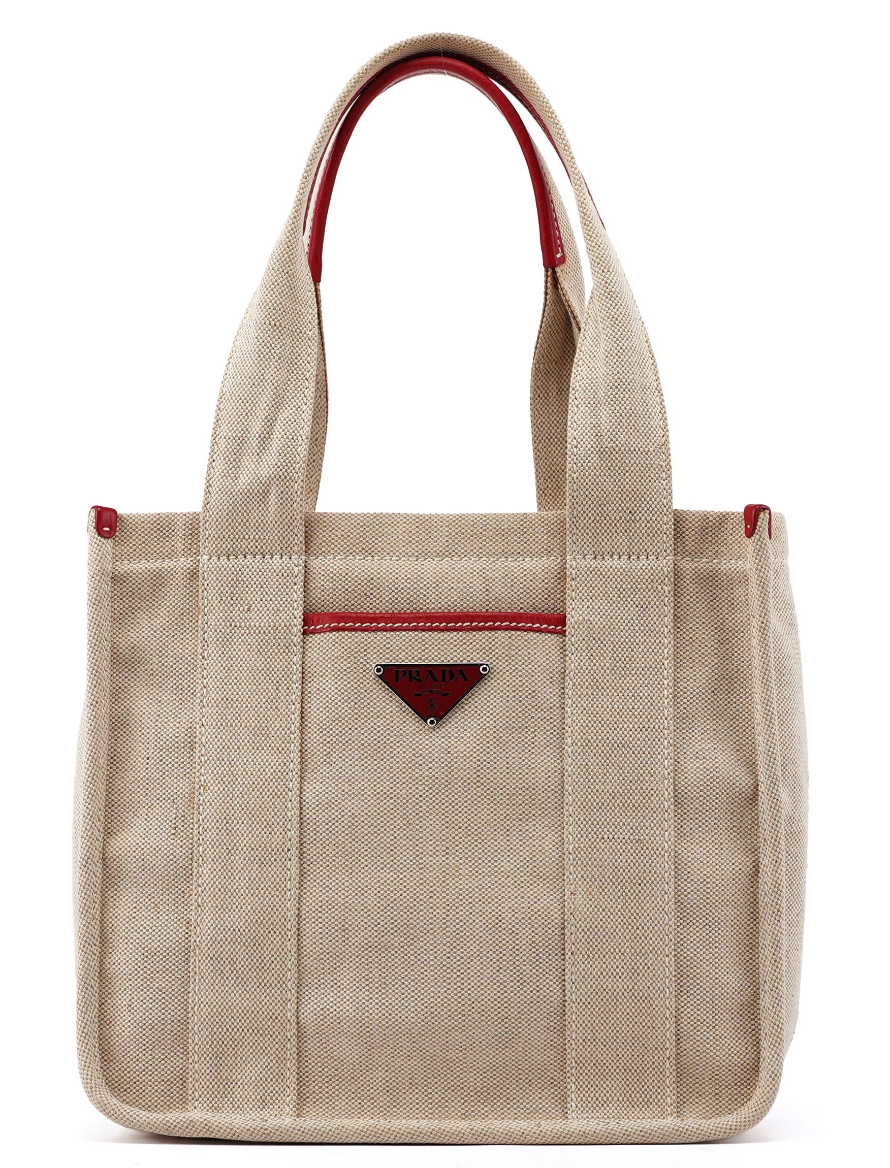1999 Beige Red Canapa Sport Tote