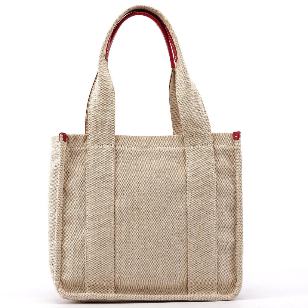 1999 Beige Red Canapa Sport Tote