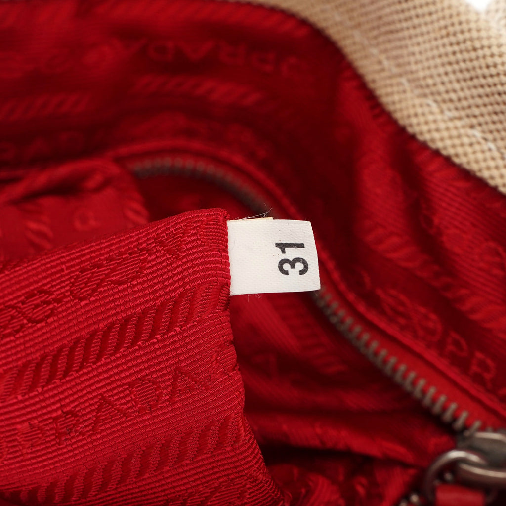 1999 Beige Red Canapa Sport Tote
