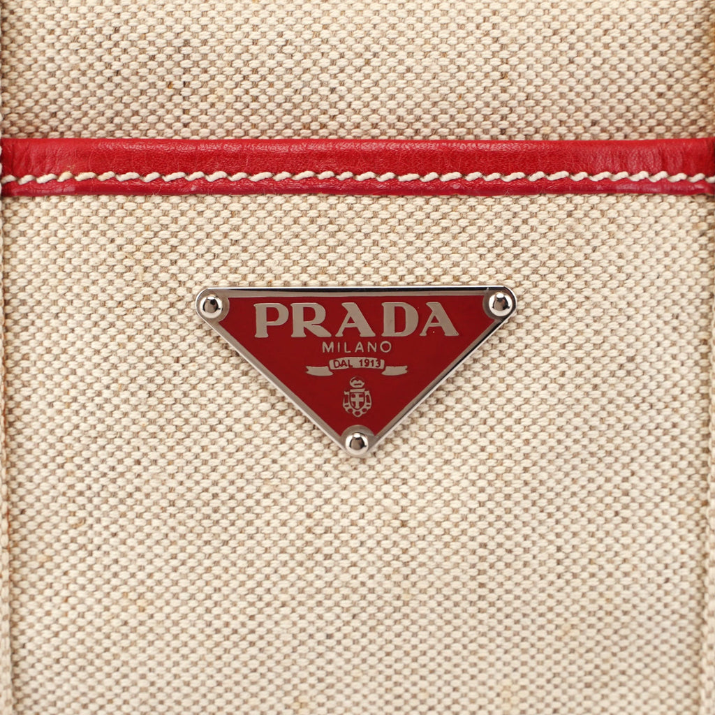 1999 Beige Red Canapa Sport Tote