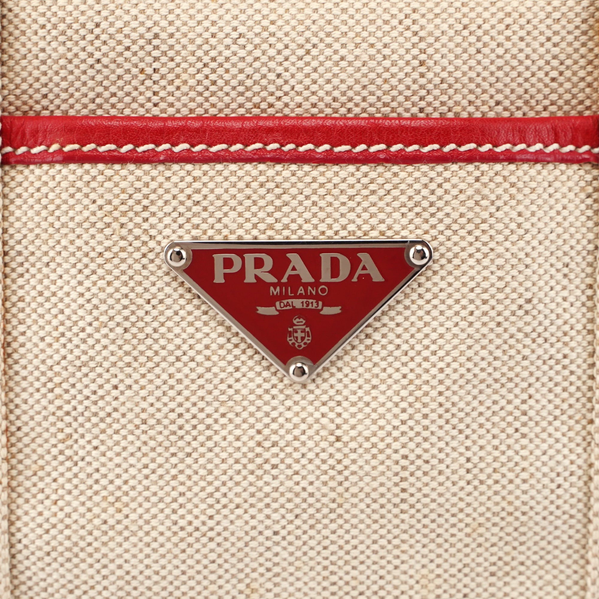 1999 Beige Red Canapa Sport Tote
