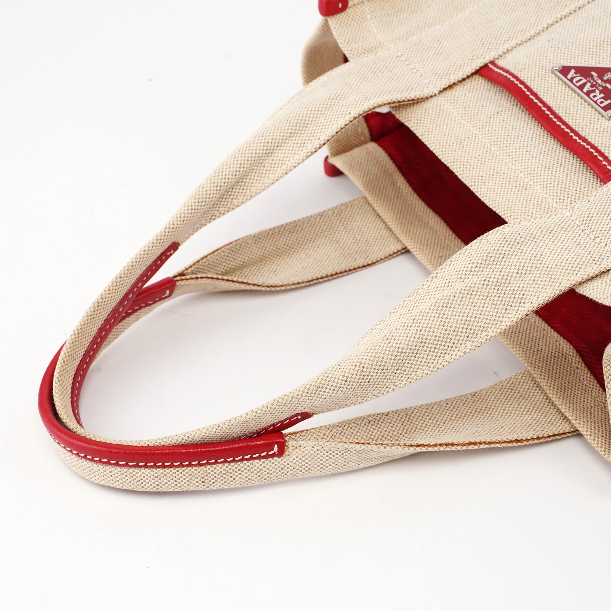 1999 Beige Red Canapa Sport Tote