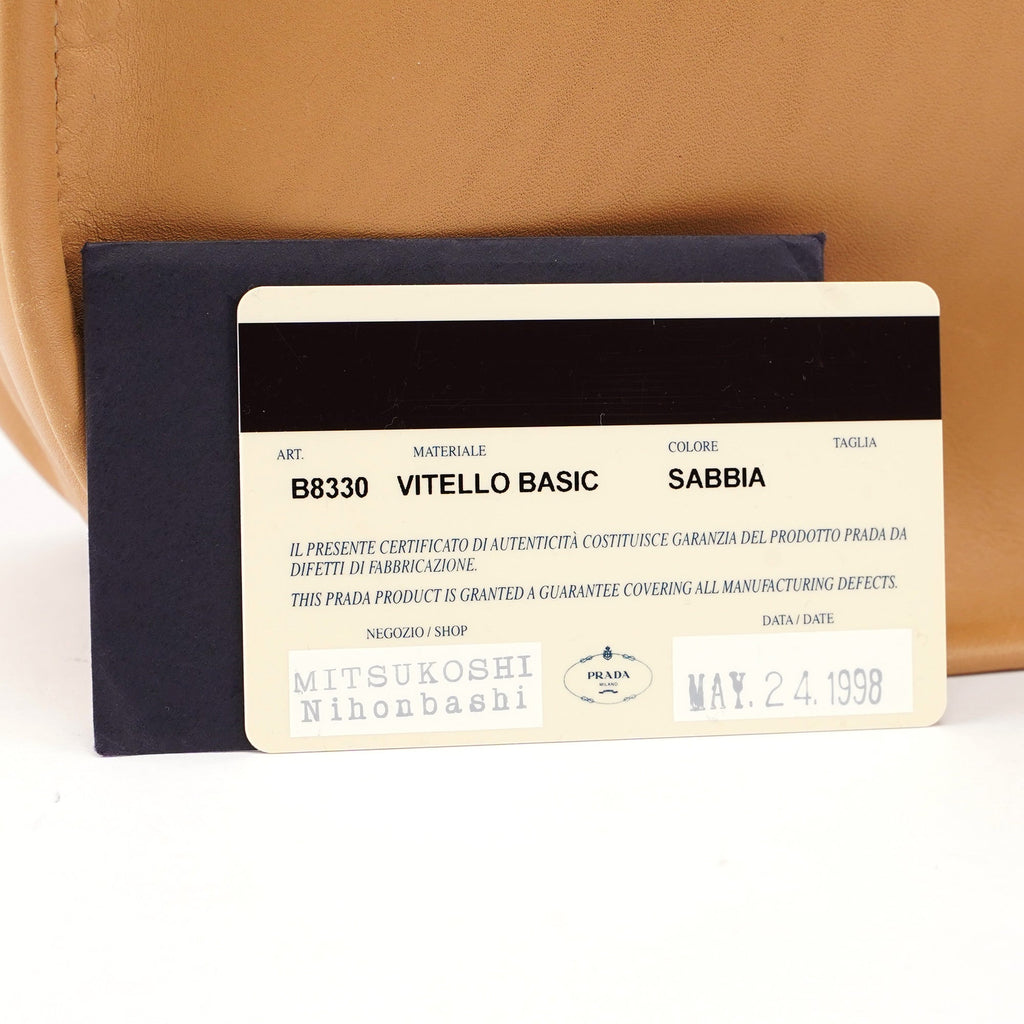 1999 Beige Vitello Basic Hobo Shoulder Bag
