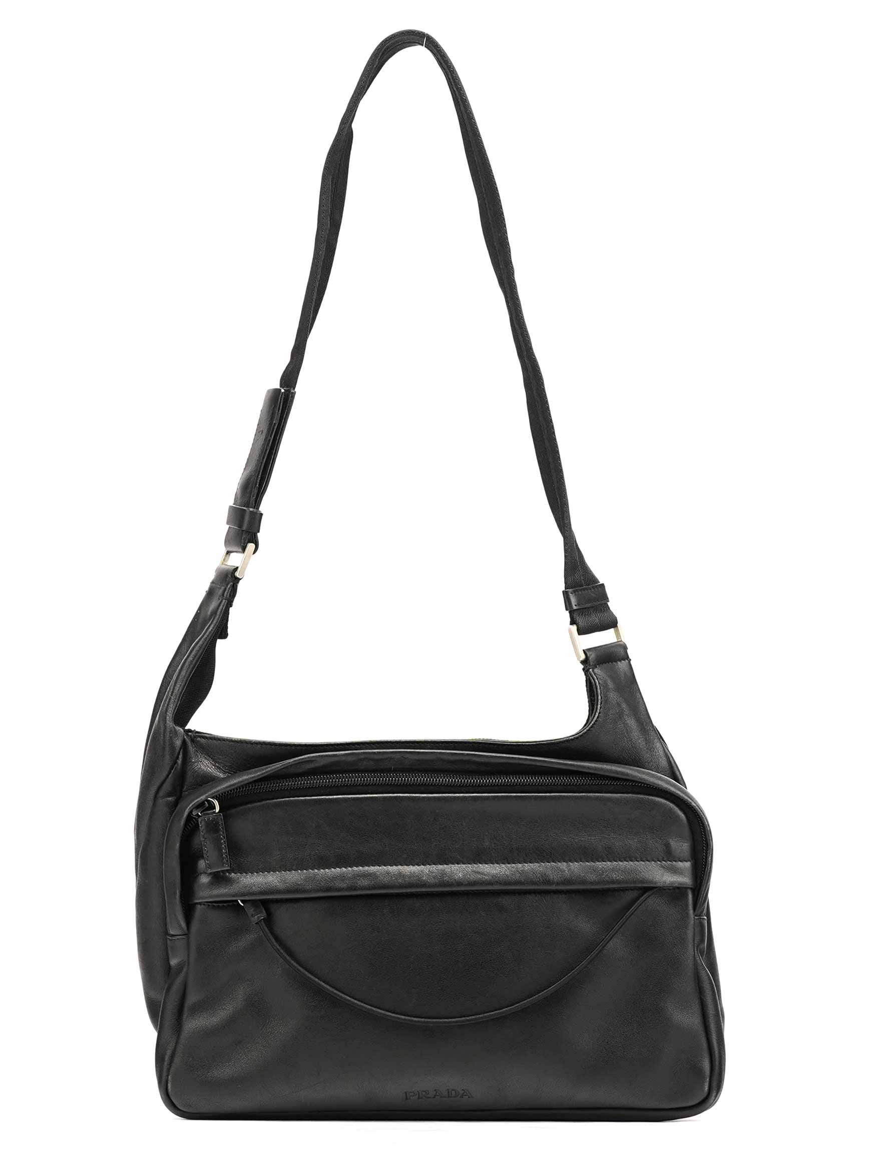 1999 Black Calfskin Crossbody Messenger Bag