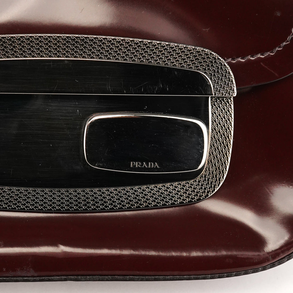 2004 Burgundy Spazzolato Mirror Shoulder Bag