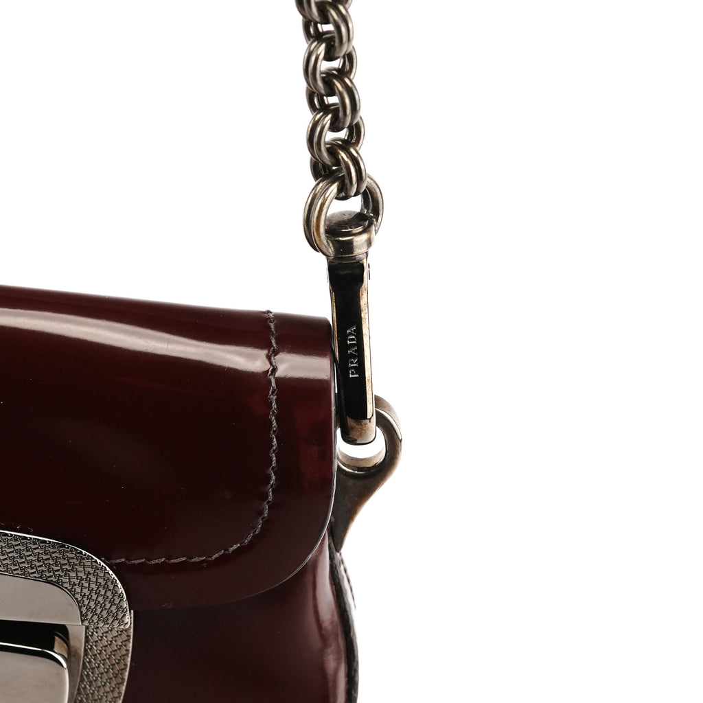 2004 Burgundy Spazzolato Mirror Shoulder Bag