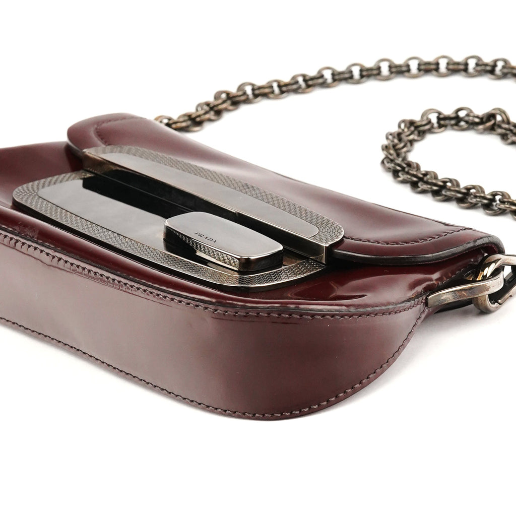2004 Burgundy Spazzolato Mirror Shoulder Bag