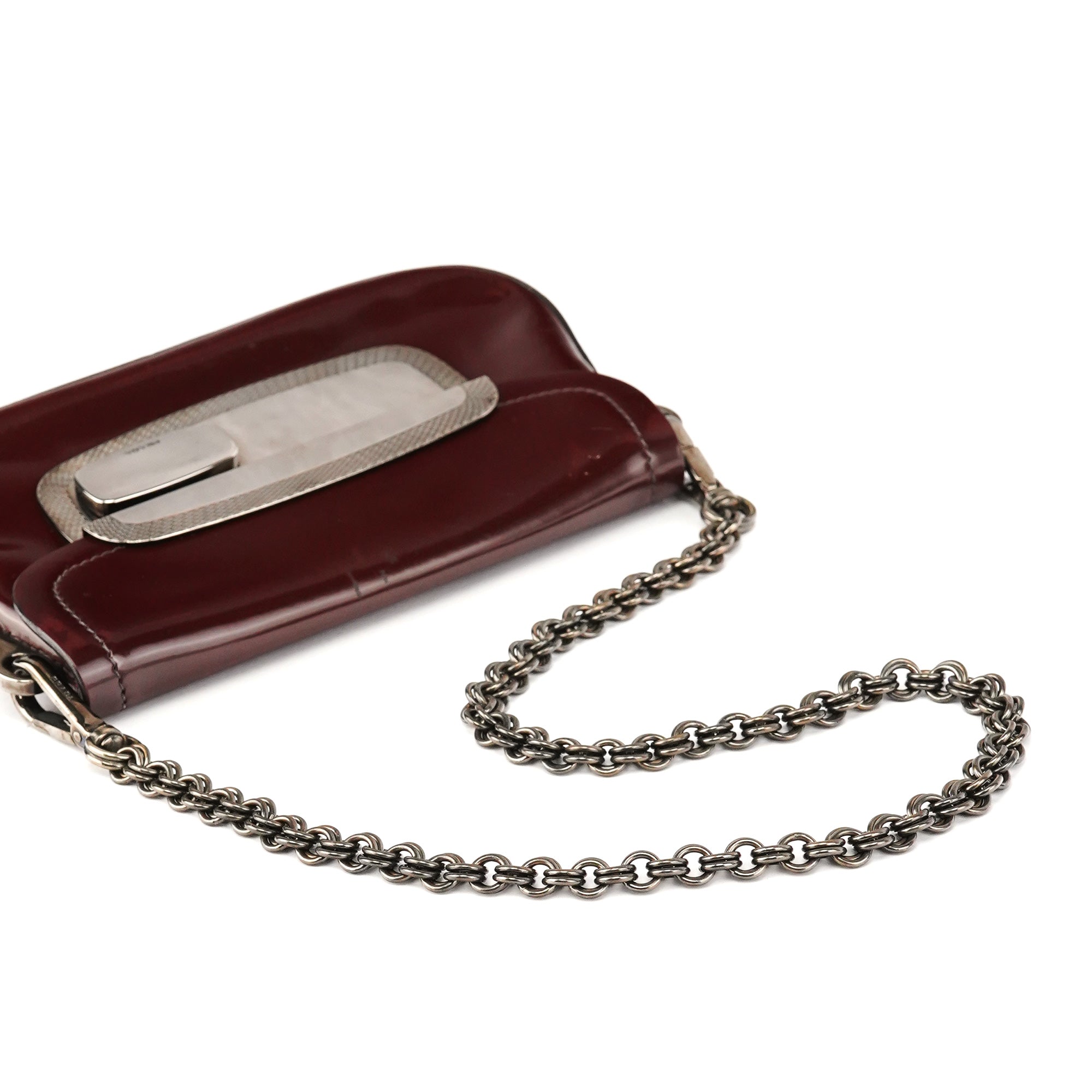 2004 Burgundy Spazzolato Mirror Shoulder Bag